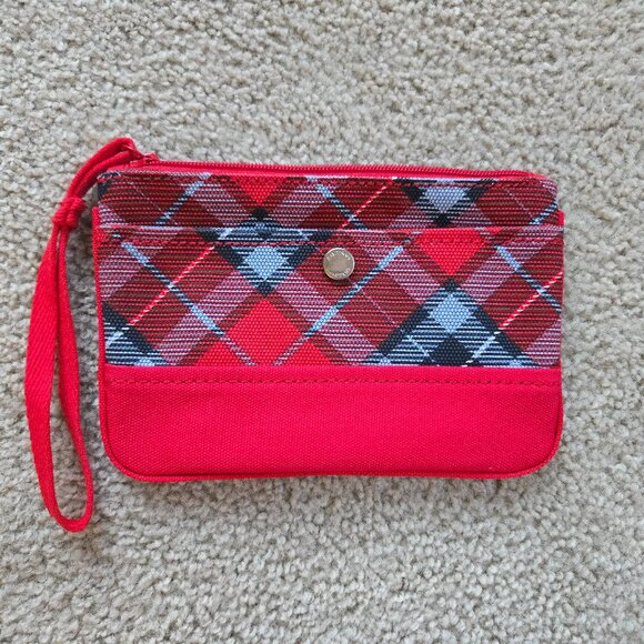 Lands' End Handbags - Lands' End NEW Canvas Plaid Wristlet Clutch